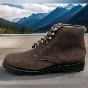 Mens J. Crew Field Boots Sz 9.5 Vibram Brown Suede Classic Casual CB046